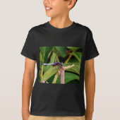 Dragonfly met witte bloemen t-shirt (Voorkant)