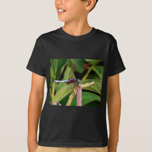 Dragonfly met witte bloemen t-shirt