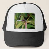 Dragonfly met witte bloemen trucker pet (Voorkant)