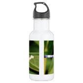 Dragonfly met witte bloemen waterfles  (Achterkant)