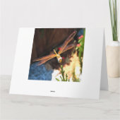 Dragonfly met zonlicht-gele vleugels bedankkaart (Achterkant)