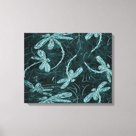 Dragonfly Midnight Flit Streted Canvas Print (Voorkant)