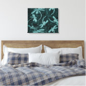 Dragonfly Midnight Flit Streted Canvas Print (Insitu (Slaapkamer))