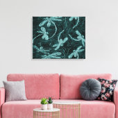 Dragonfly Midnight Flit Streted Canvas Print (Insitu (Woonkamer))