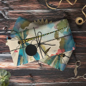 Dragonfly Mixed Media Collage Ephemera Decoupage Tissuepapier