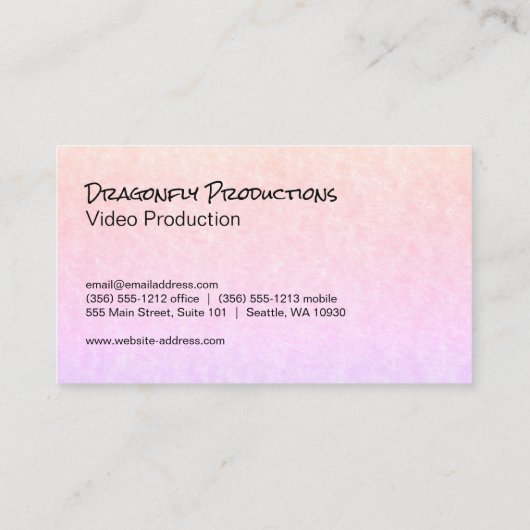 Dragonfly | Modern design Visitekaartje (Achterkant)