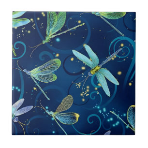dragonfly moderne florale patroontegels tegeltje