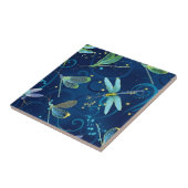 dragonfly moderne florale patroontegels tegeltje (Zijkant)