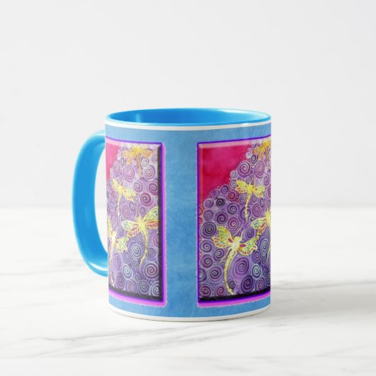 Dragonfly-Mok met zijde geslepen Mok (Voorkant links)