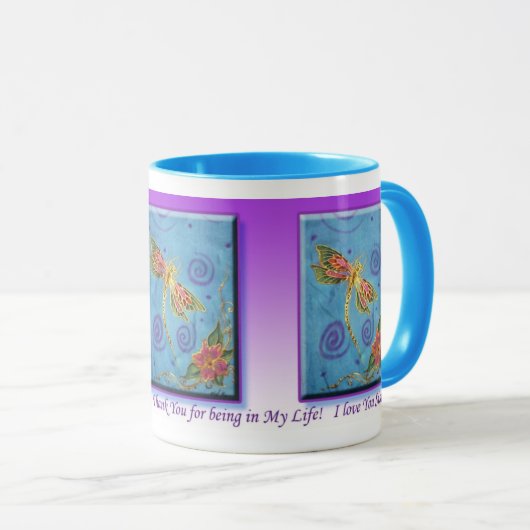 Dragonfly-Mok rondom zijderige dragonfly Mok (Voorkant rechts)