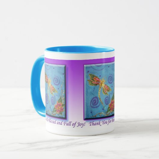 Dragonfly-Mok rondom zijderige dragonfly Mok (Voorkant links)