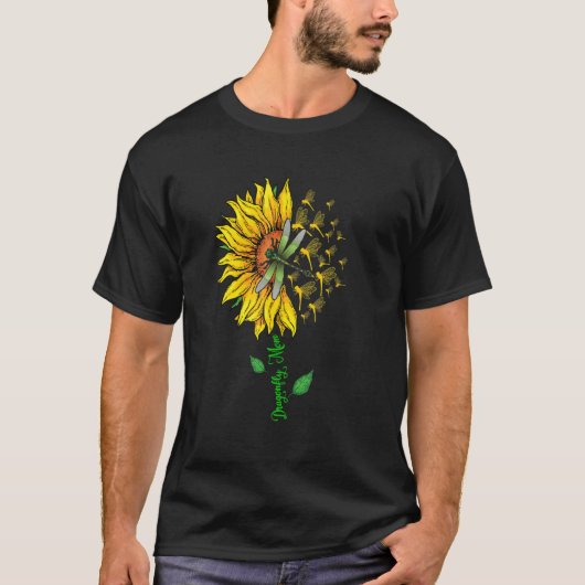 Dragonfly Mom Cute Sunflower Dragonflys Lover Moth T-shirt (Voorkant)