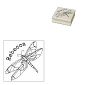Dragonfly monogram naam rubberstempel (Gestempeld)