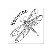 Dragonfly monogram naam rubberstempel (Afrduk)