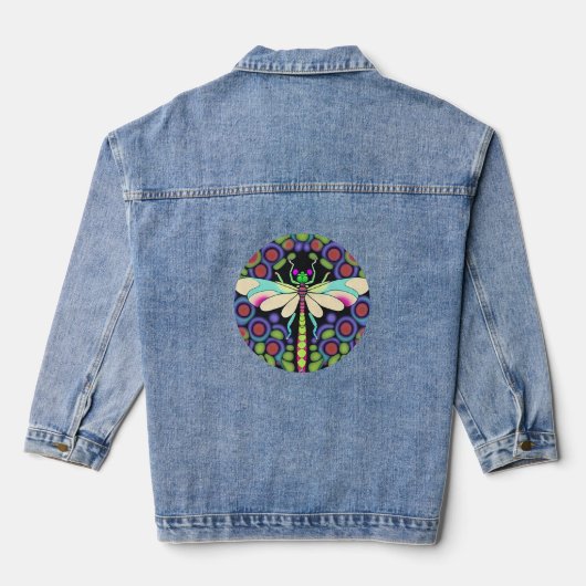 Dragonfly Mooi, kleurrijk en Denim Jacket (Achterkant)
