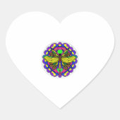 Dragonfly Mooi, kleurrijk en Hart Sticker (Voorkant)