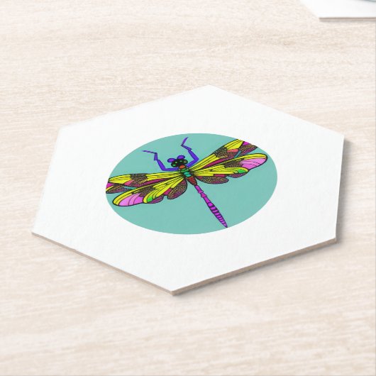 Dragonfly Mooi, kleurrijk en Kartonnen Onderzetters (Schuin)