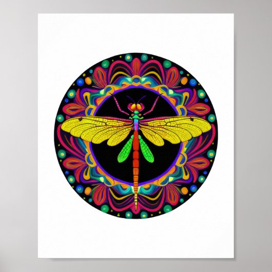 Dragonfly Mooi, kleurrijk en Poster (Voorkant)