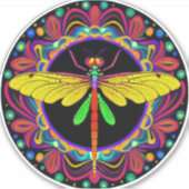 Dragonfly Mooi, kleurrijk en Sticker (Voorkant)