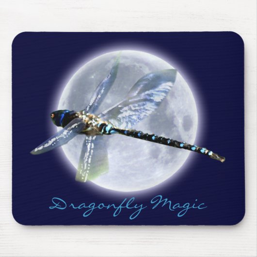 DRAGONFLY & MOON Fantasy Mousepad Muismat (Voorkant)