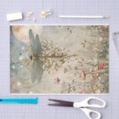 Dragonfly Moonlight in de Fairy Garden Decoupage Tissuepapier (Craft)