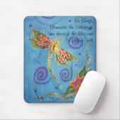 Dragonfly Mousepad over zijde geslepen Muismat (Met muis)
