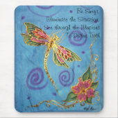 Dragonfly Mousepad over zijde geslepen Muismat (Voorkant)