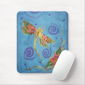 Dragonfly Mousepad over zijde geslepen Muismat (Met muis)