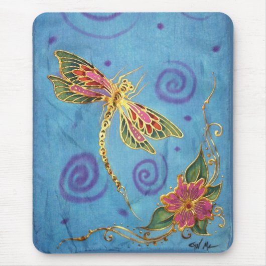 Dragonfly Mousepad over zijde geslepen Muismat (Voorkant)