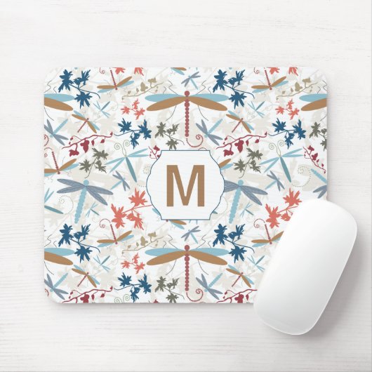 Dragonfly Multi Colored Monogram Patroon Muismat (Met muis)