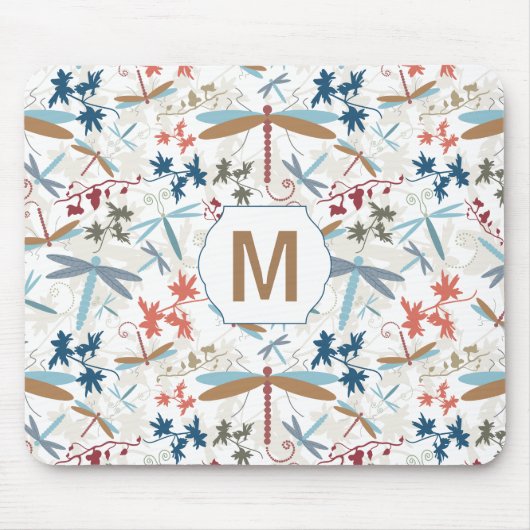 Dragonfly Multi Colored Monogram Patroon Muismat (Voorkant)