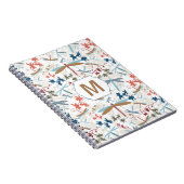 Dragonfly multi-kleurenpatroon met monogram notitieboek (Rechterzijde)