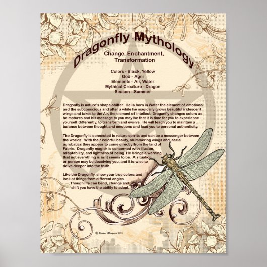 DRAGONFLY MYTHOLOGY POSTER (Voorkant)