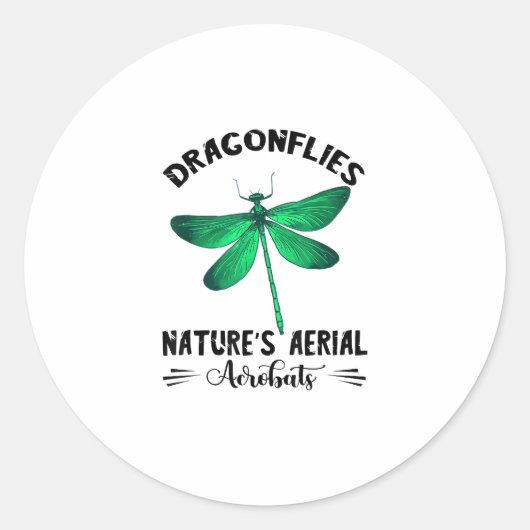 Dragonfly Nature Insect Nature's Aerial Acrobat Dr Ronde Sticker (Voorkant)