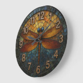 Dragonfly nature themed insect art garden style grote klok (Hoek)