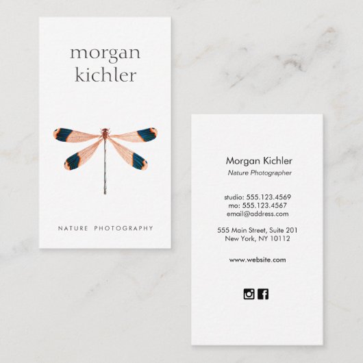 Dragonfly Natuur Fotografe Visitekaartje (Voorkant / Achterkant)