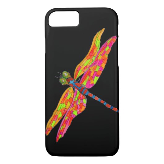 Dragonfly neon insect illustratie Case-Mate iPhone case (Achterkant)