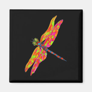Dragonfly neon insect illustratie magneet