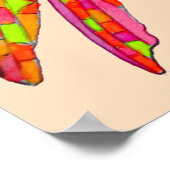 Dragonfly neon waterverf illustratie poster (Hoek)