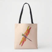 Dragonfly neon waterverf illustratie tote bag (Voorkant)