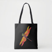Dragonfly neon waterverf illustratie tote bag (Voorkant)