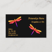 Dragonfly Neon Wings Black Gold Visitekaartje (Voorkant)