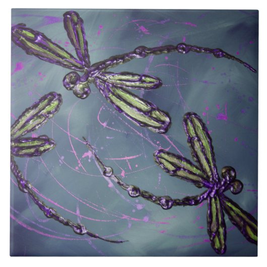 Dragonfly Night Flit Tegeltje (Voorkant)