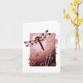 Dragonfly Note Kaart - Bruin (Gele Bloem)