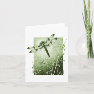 Dragonfly Note Kaart - Sage Green
