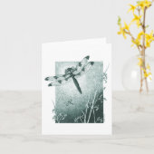 Dragonfly Note Kaart - Turquoise (Gele Bloem)