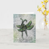 Dragonfly Notecard of Wenskaart Kaart (Gele Bloem)