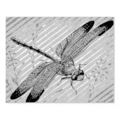  dragonfly nr. 3 en Grass Waterverf Art Rubberstempel (Afrduk)