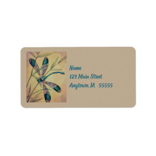 dragonfly nr. 4 en Waterverf van de olie Etiket