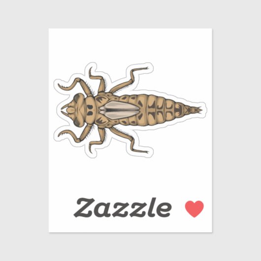 Dragonfly Nymph vector illustratie Sticker (Vel)